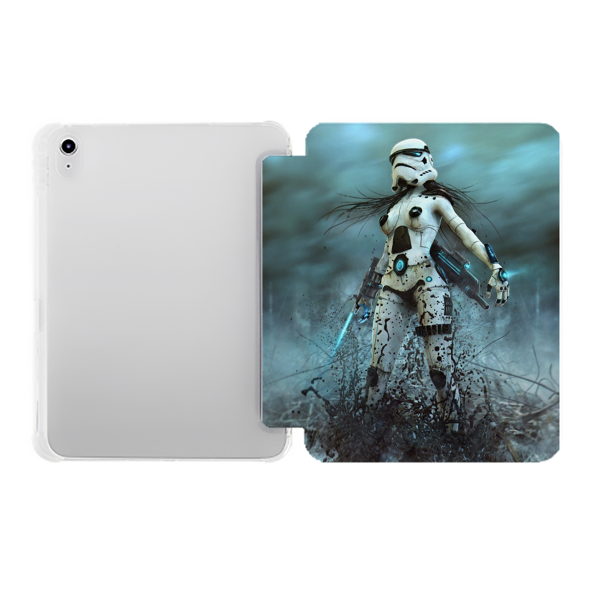 （画像用） スター・ウォーズ Star Wars IPad ケース ペン収納付き 三つ折りスタンド PUレザー×シリコン 対応機種9.5/10.5/10.9インチ